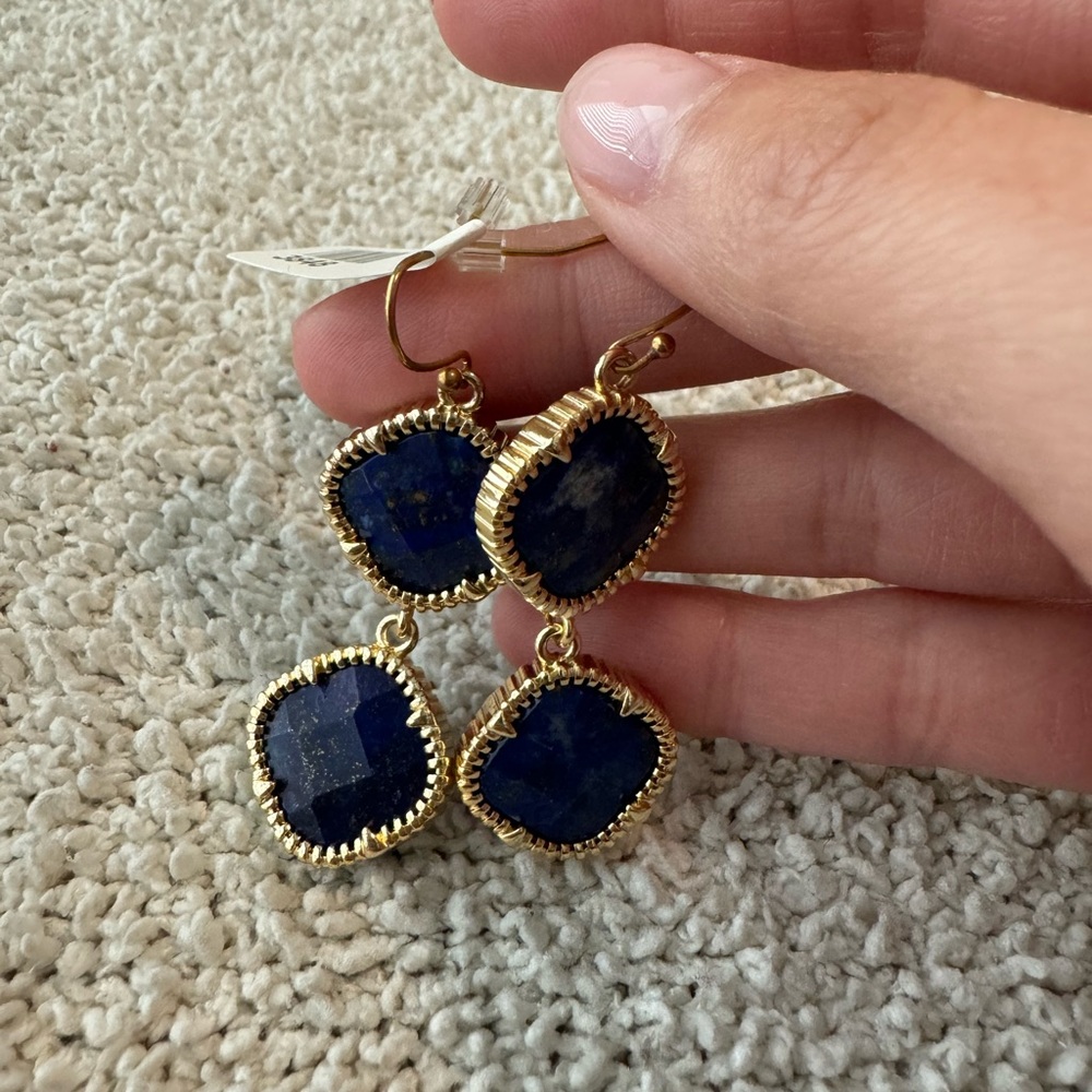 Lapis clover earrings